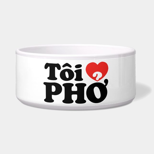Comedero I Heart (Love) Pho (Tôi + PHỞ) Idioma Vietnamita (Frente)