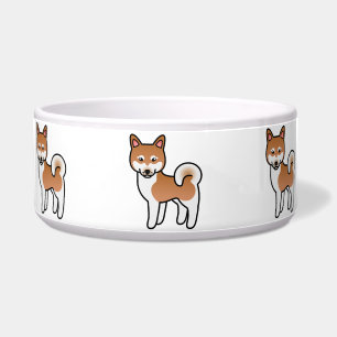 Comedero Ilustración de perro Alaskan Klee Kai rojo y blanc