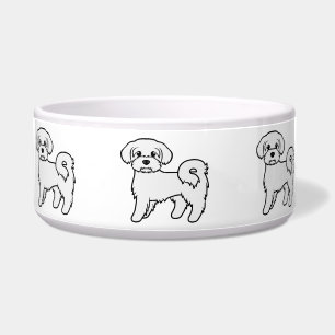 Comedero Ilustración de perro de dibujos animados lindo mal