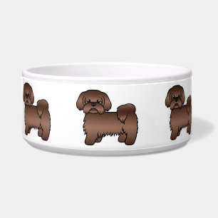 Comedero Ilustración de perro Shih Tzu marrón hígado de dib