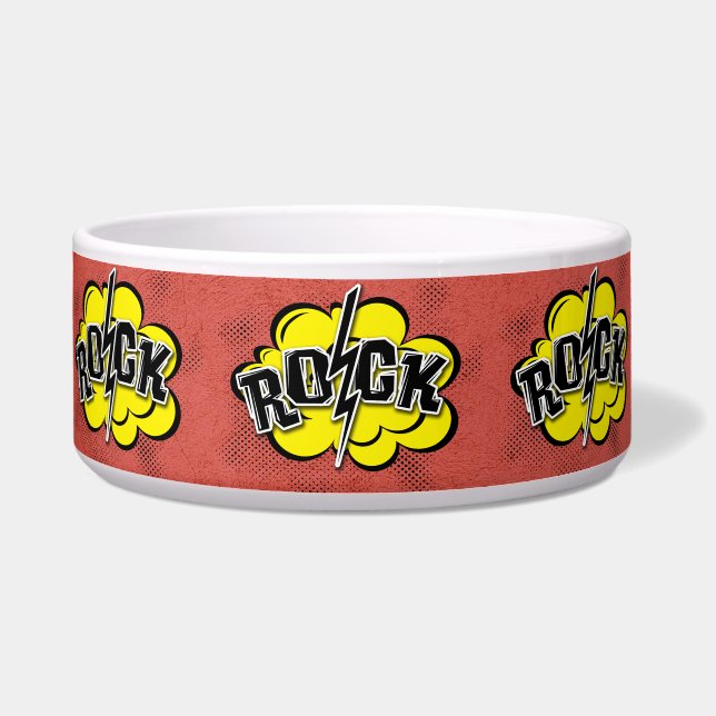 Comedero Ilustracion de rock de estilo cómico (Frente)