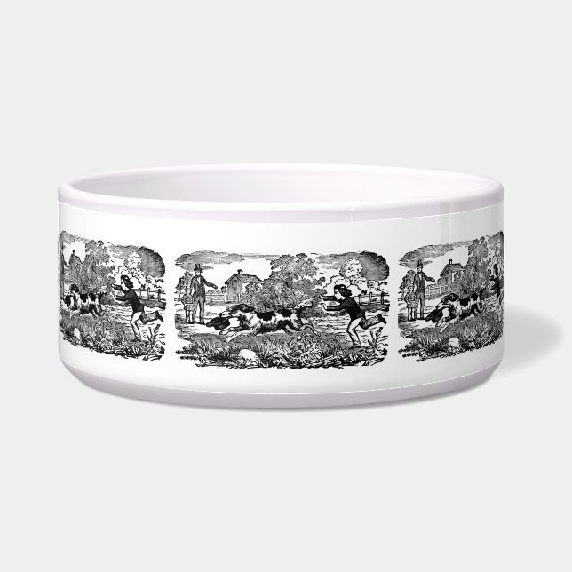 Comedero Ilustracion victoriano de arte mascota antiguo (Frente)