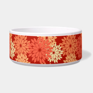 Comedero Impresión de kimono floral moderna, Naranja mandar