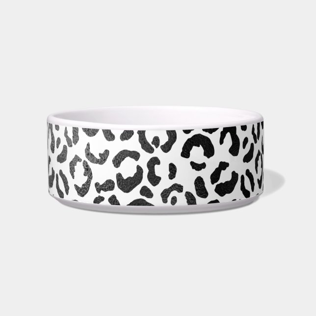 Comedero Impresión de leopardo blanco y negro         (Frente)