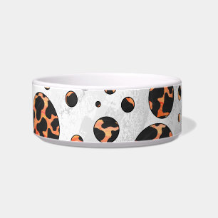 Comedero Impresión de punto de polka negro y Naranja de vac