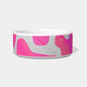 Comedero Impresión en blanco y rosa caliente de vaca