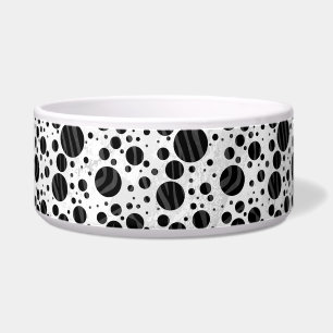 Comedero Impresión en negro y gris de punto de polka cebra