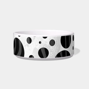 Comedero Impresión en negro y gris de punto de polka cebra