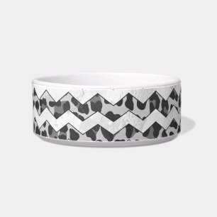 Comedero Impresión gris y gris claro de leopardo de Chevron