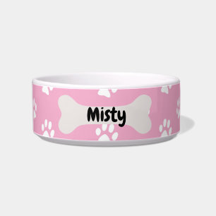 Comedero Impresión personalizada de cachorros de perro rosa