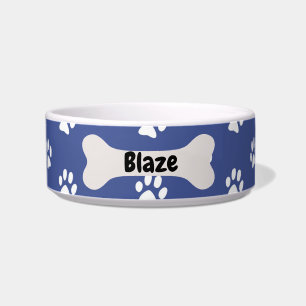 Comedero Impresión personalizada de pastas de cachorro azul