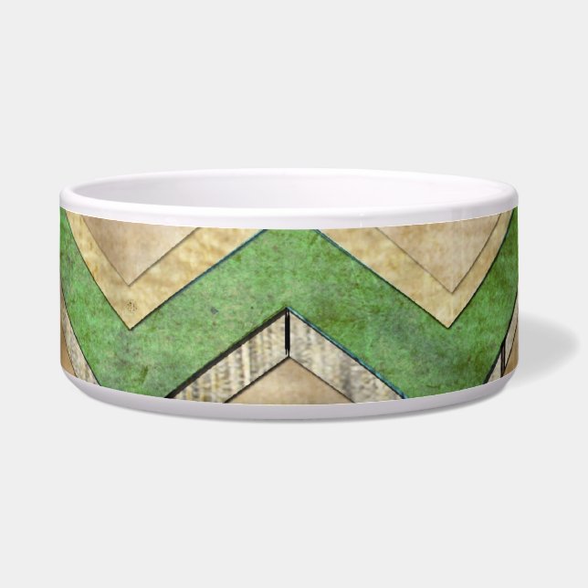 Comedero Impresionante patrón de zigzag chevron fresco (Frente)