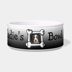 Comedero Impresiones personalizadas de la pata del negro de