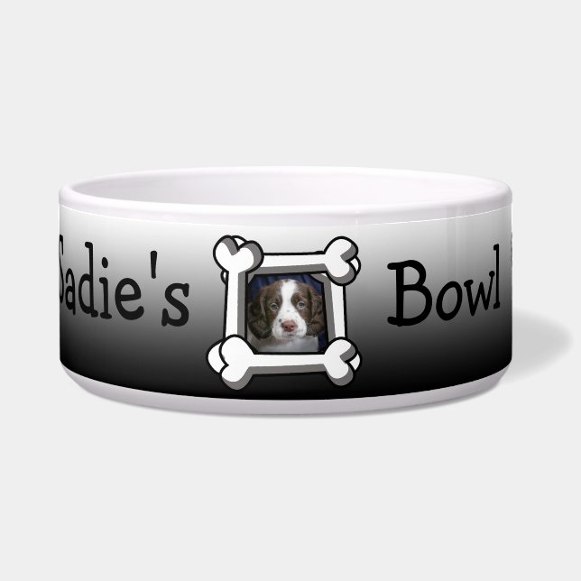 Comedero Impresiones personalizadas de la pata del negro de (Frente)