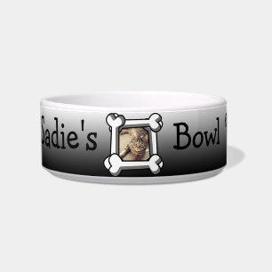 Comedero Impresiones personalizadas de la pata del negro de