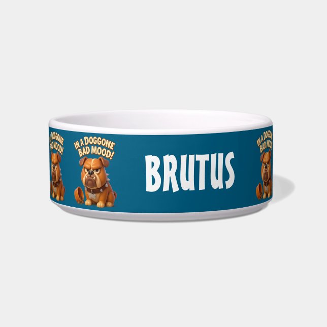 Comedero In a doggone bad mood – funny grumpy bulldog (Frente)