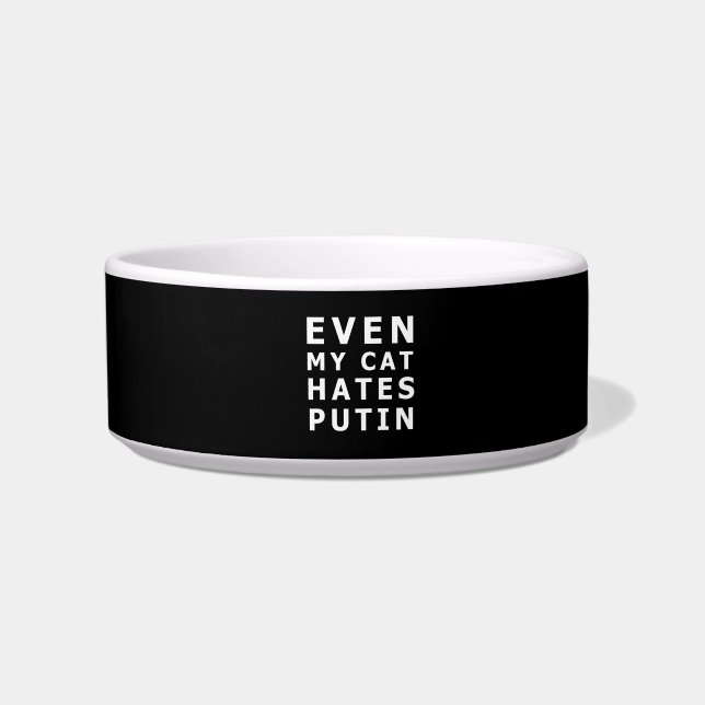 Comedero Incluso mi gato odia a putin (Frente)