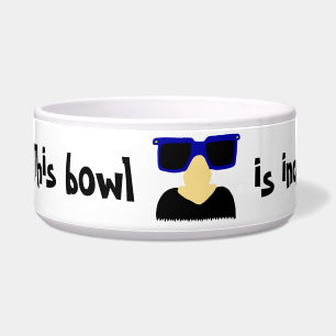 Comedero Incognito Mustache & Glasses Pet Bowl