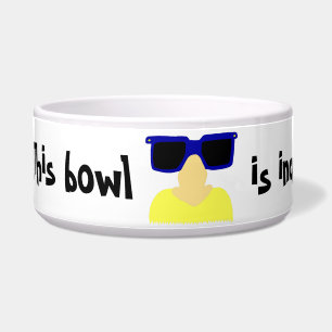 Comedero Incognito Mustache & Glasses Pet Bowl
