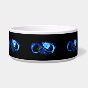 Comedero Infinito brillante con rosa azul