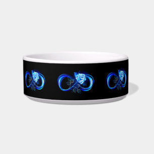 Comedero Infinito brillante con rosa azul
