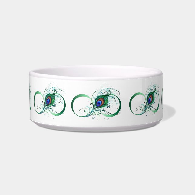 Comedero Infinity Symbol with Peacock Feather (Frente)