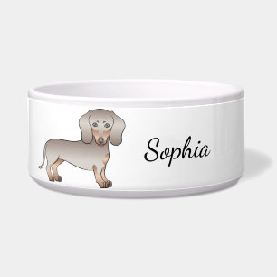 Comedero Isabella y Tan Pelo Corto Perro Dachshund y Nombre