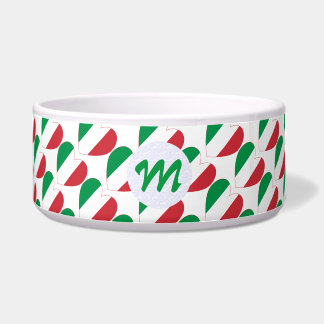 Comedero Italian Flag Heart Ruled and Personalized Pet