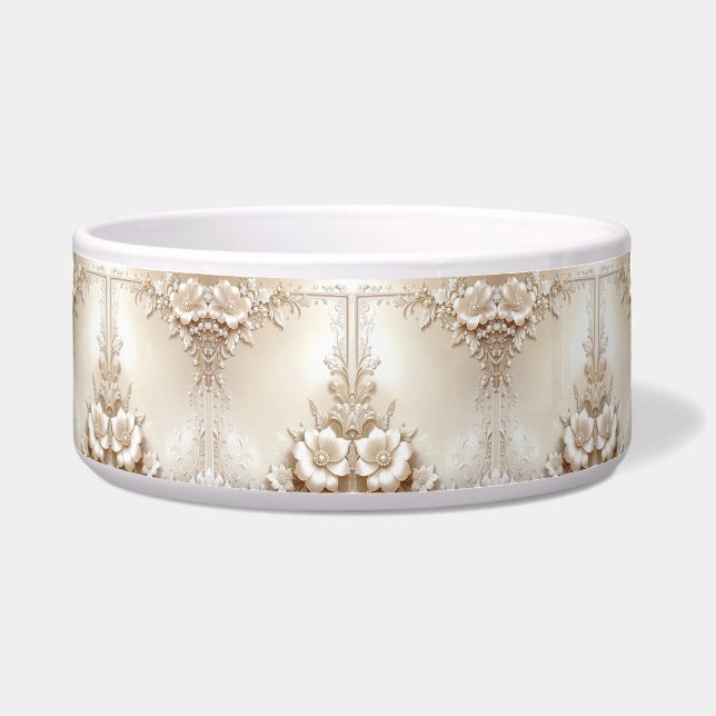 Comedero Ivory Flowers Ceramic Pet Bowl (Frente)