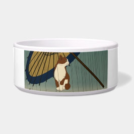 Comedero Japanese Ukiyoe Rainy Cat