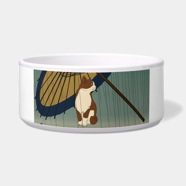 Comedero Japanese Ukiyoe Rainy Cat (Frente)