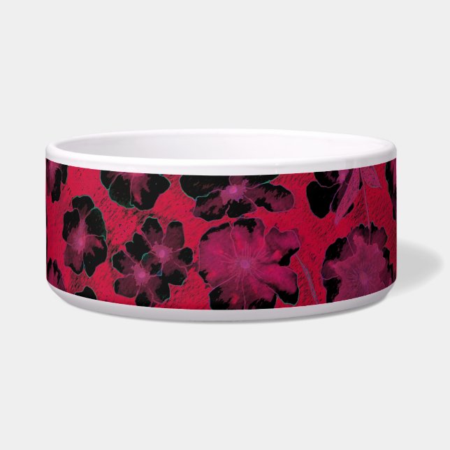 Comedero Jardín Botánico Mazipoodles - Negro Rojo Dusto (Frente)