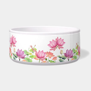 Comedero Jardín floral de loto rosa acuarela BODA