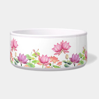 Comedero Jardín floral de loto rosa acuarela BODA
