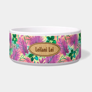 Comedero Jardín Tropical Nalani Hawaiano Monograma Fuchsia