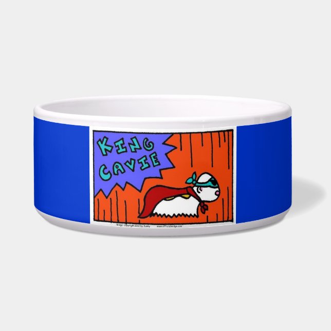 Comedero Jihn KING CAVIE Pet Bowl - Azul (Frente)