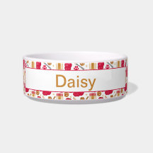 Juguetes personalizados para perros con tazón blan