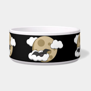 Comedero Kawaii Feliz Bat volando a plena Luna