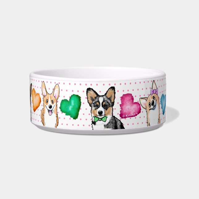 Comedero KiniArt Corgi Cuppy Love Bowl (Derecha)