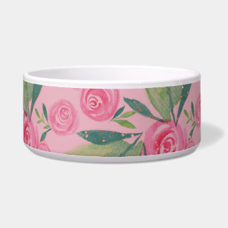 Comedero La Rosa Watercolor Pastel Patrón Floral Pet Bowl