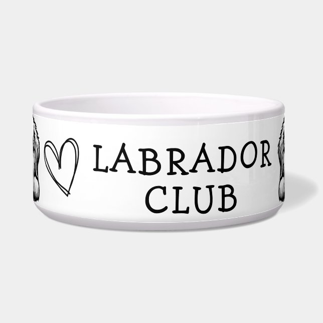 Comedero Labrador Club Tema blanco y negro (Frente)