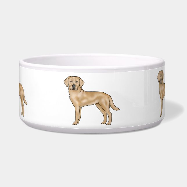 Comedero Labrador Retriever Amarillo Arte de Perro de Dibuj (Frente)