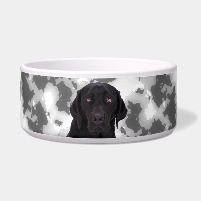 Comedero Labrador retriever negro (Frente)