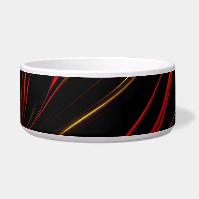 Comedero Largas huellas doradas rojas onduladas en fondos n (Frente)