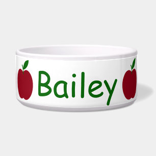 Comedero Las manzanas del profesor personalizadas en blanco