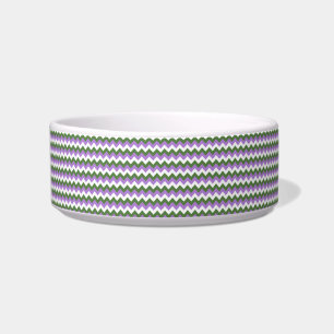 Comedero Lavanda, Chevron verde y blanco Zigzag