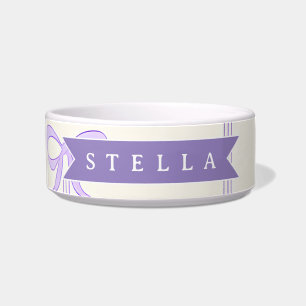 Comedero Lazo Coquette Personalizado Nombre Estética Femeni
