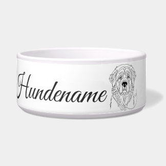 Comedero Leonberger Minimalist Line Art personalized bowl