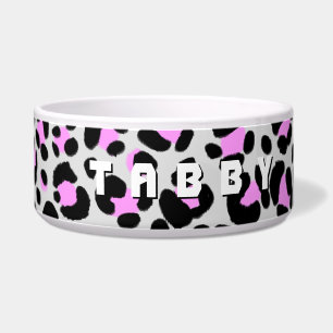 Comedero Leopard Purple Black Personalizado