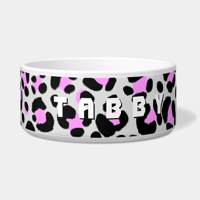 Comedero Leopard Purple Black Personalizado (Derecha)